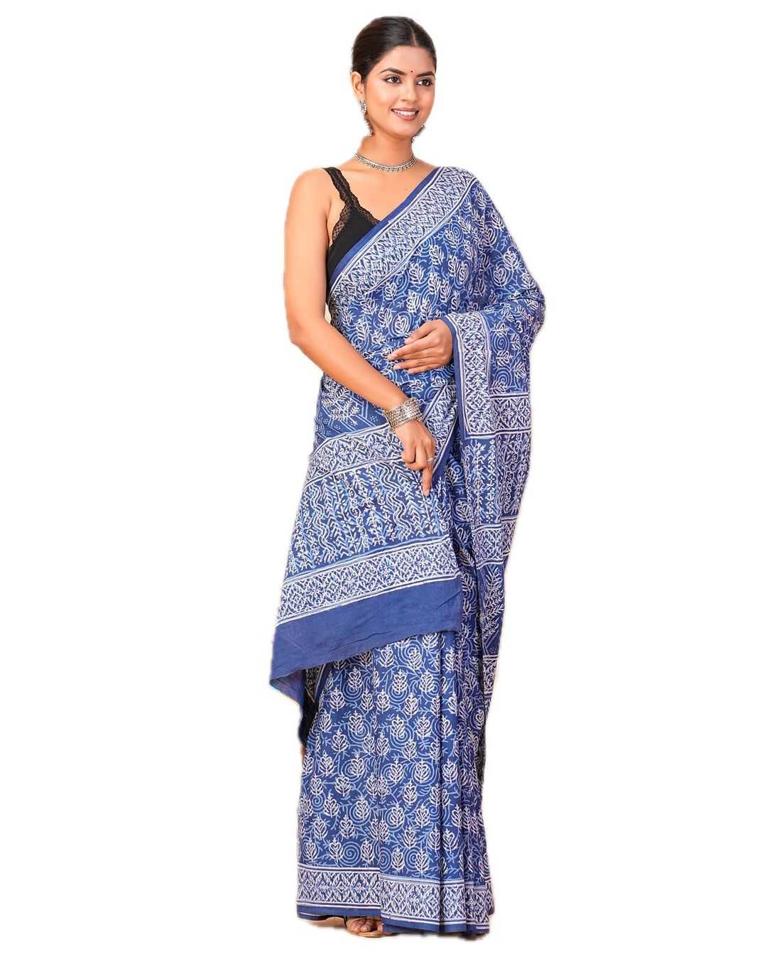 Elegant Premium Cotton Saree with Blouse – Peace Collection