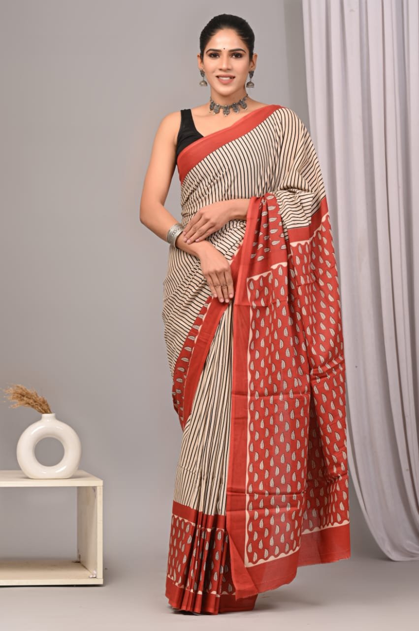Artisanal Vegetable Dye Cotton Saree