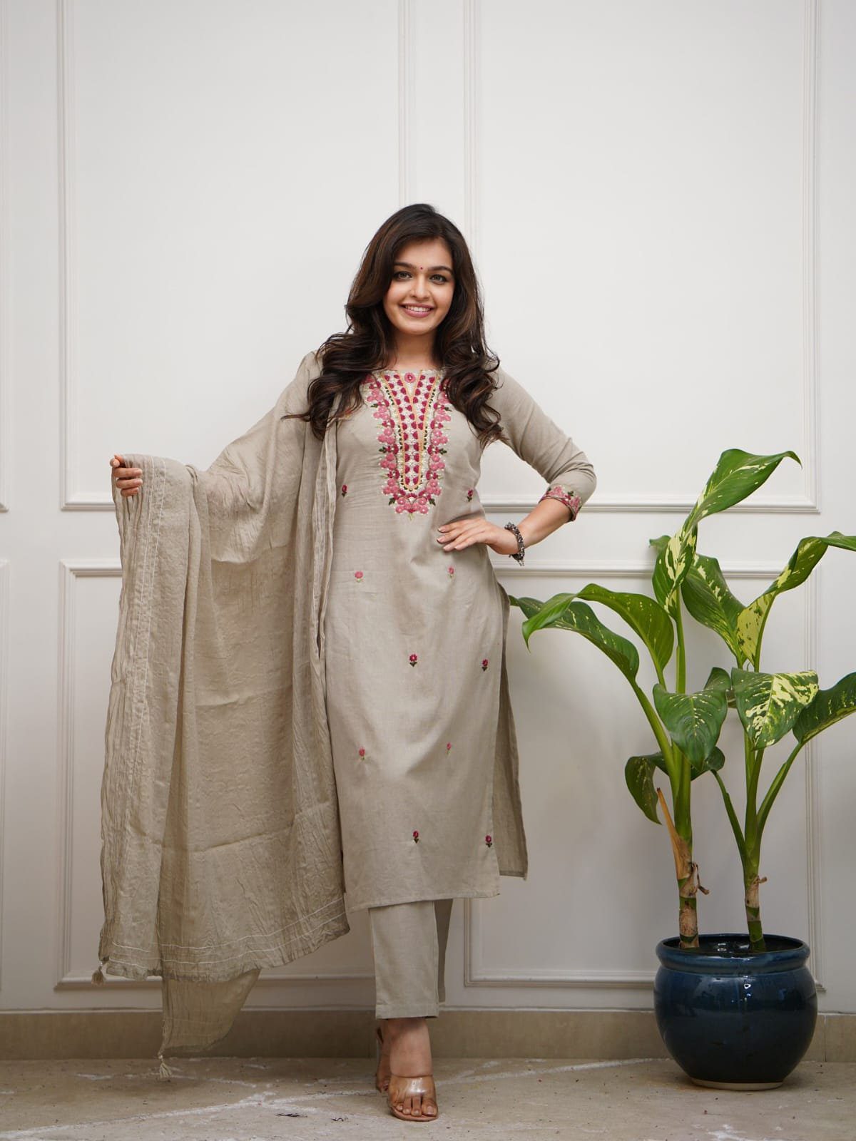 Cotton Malmal Dupatta Kurta Set