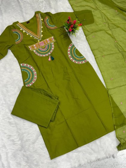 Gujrati Embroidery Mal Cotton Suit Gujrati Embroidery Mal Cotton Suit